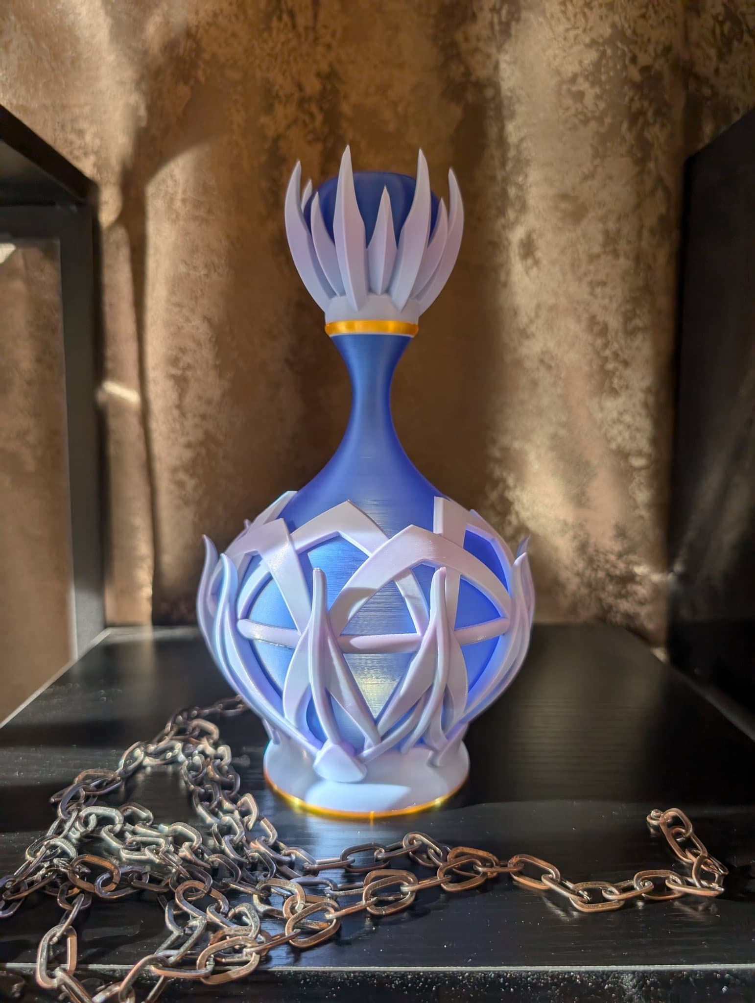 Dekorativ nattlampa / mysbelysning, Potion Bottle (egen design, Water Lotus)