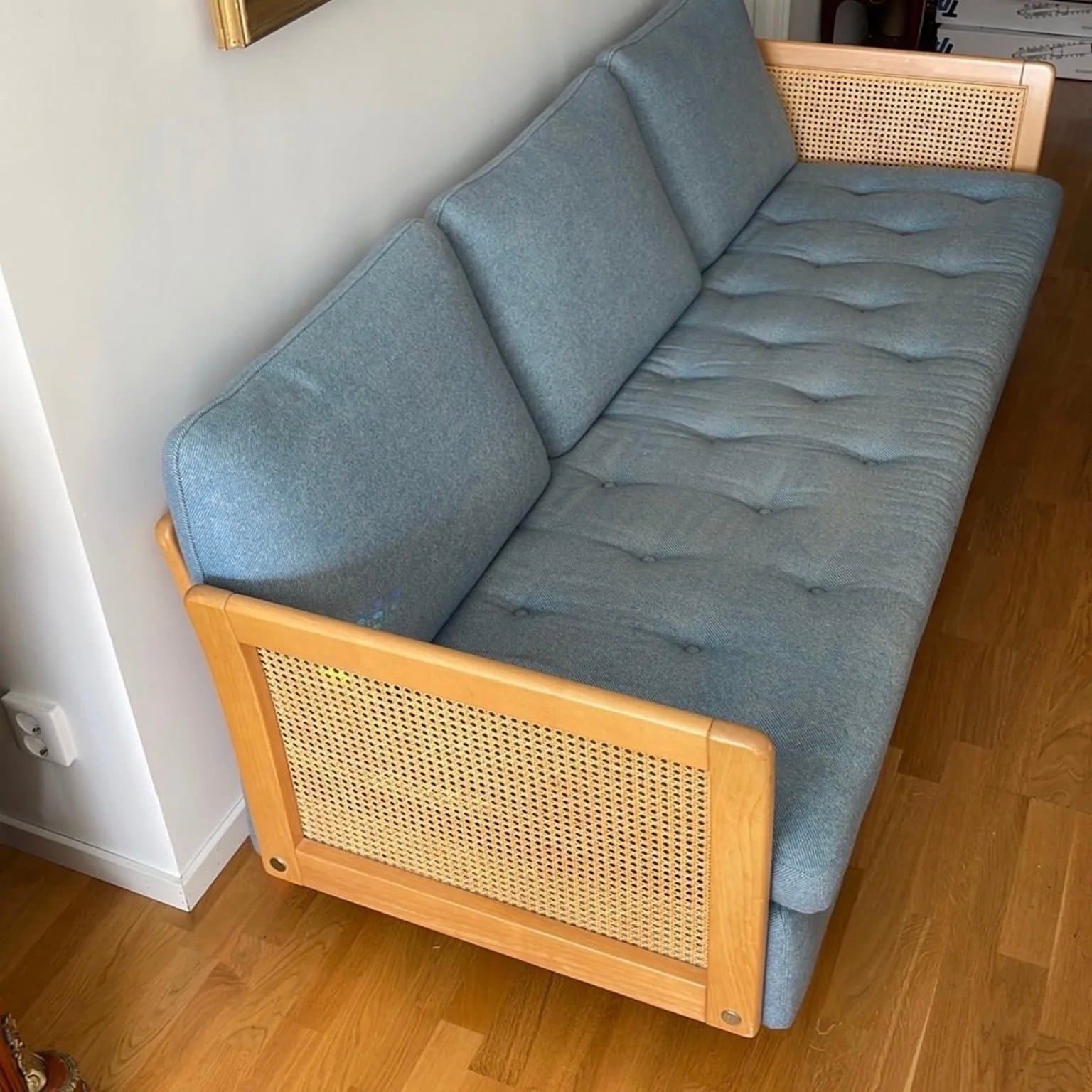 Vintage Soffa 3 Sits Rotang / Rattan 1900-tal.