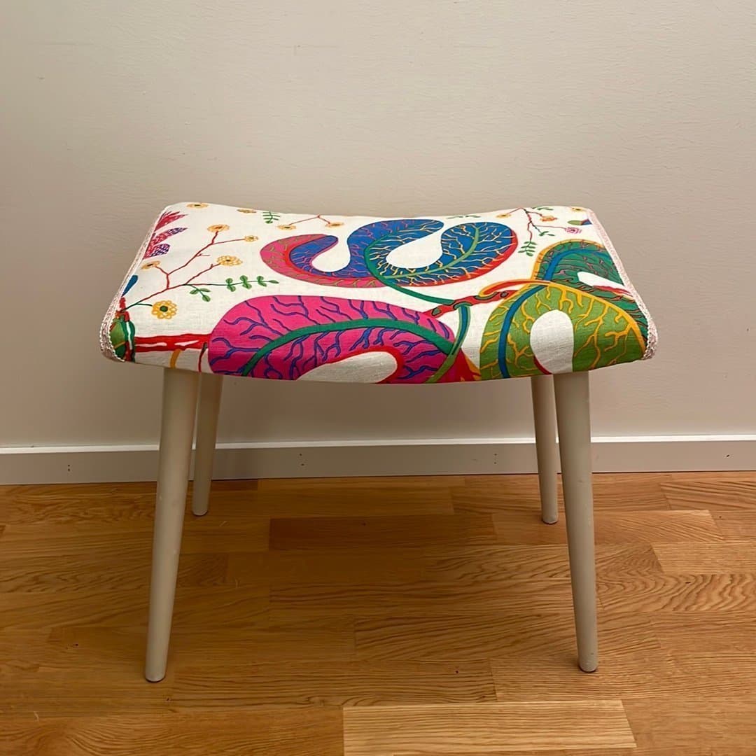 Vintage Pall Pianopall Tyg Vit ”Teheran” Josef Frank Svenskt Tenn