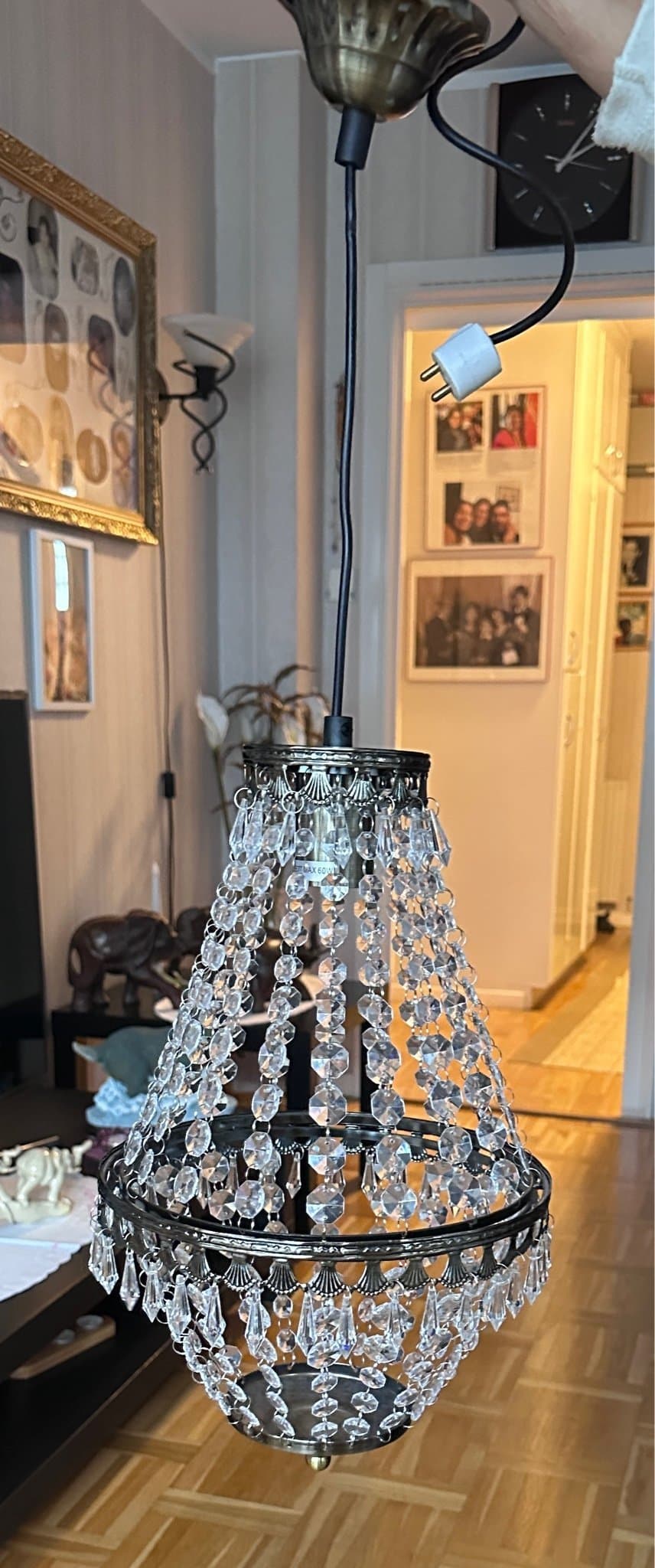 Taklampa med Kristaller