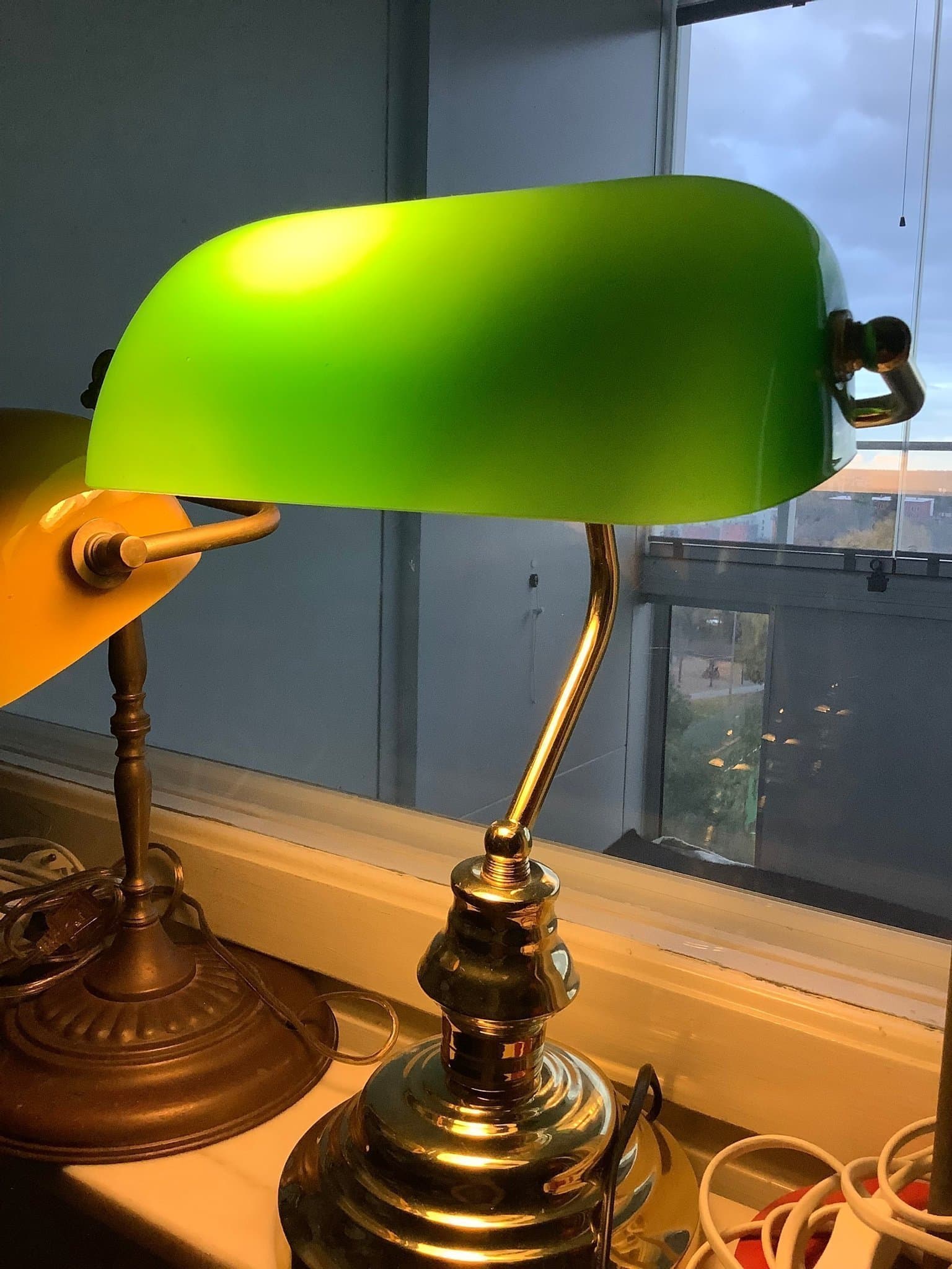 Grön Bankirlampa / bankers lamp 40 cm . bordslampa