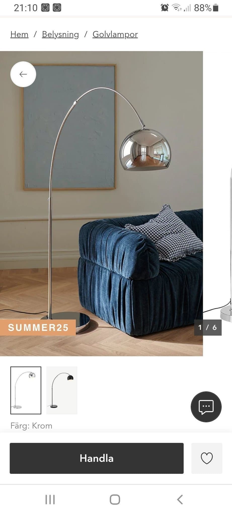 CANON Golvlampa - chrome oanvänd
