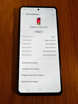 Samsung Galaxy A52, fullt fungerande, hel och ren, funktionsgaranti