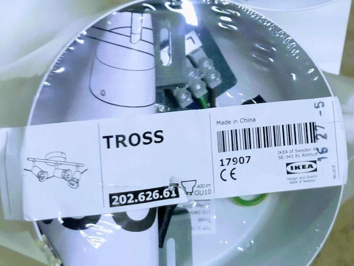 Ikea helt nya spot vita tross lampor taklampor NYB NOS gu10