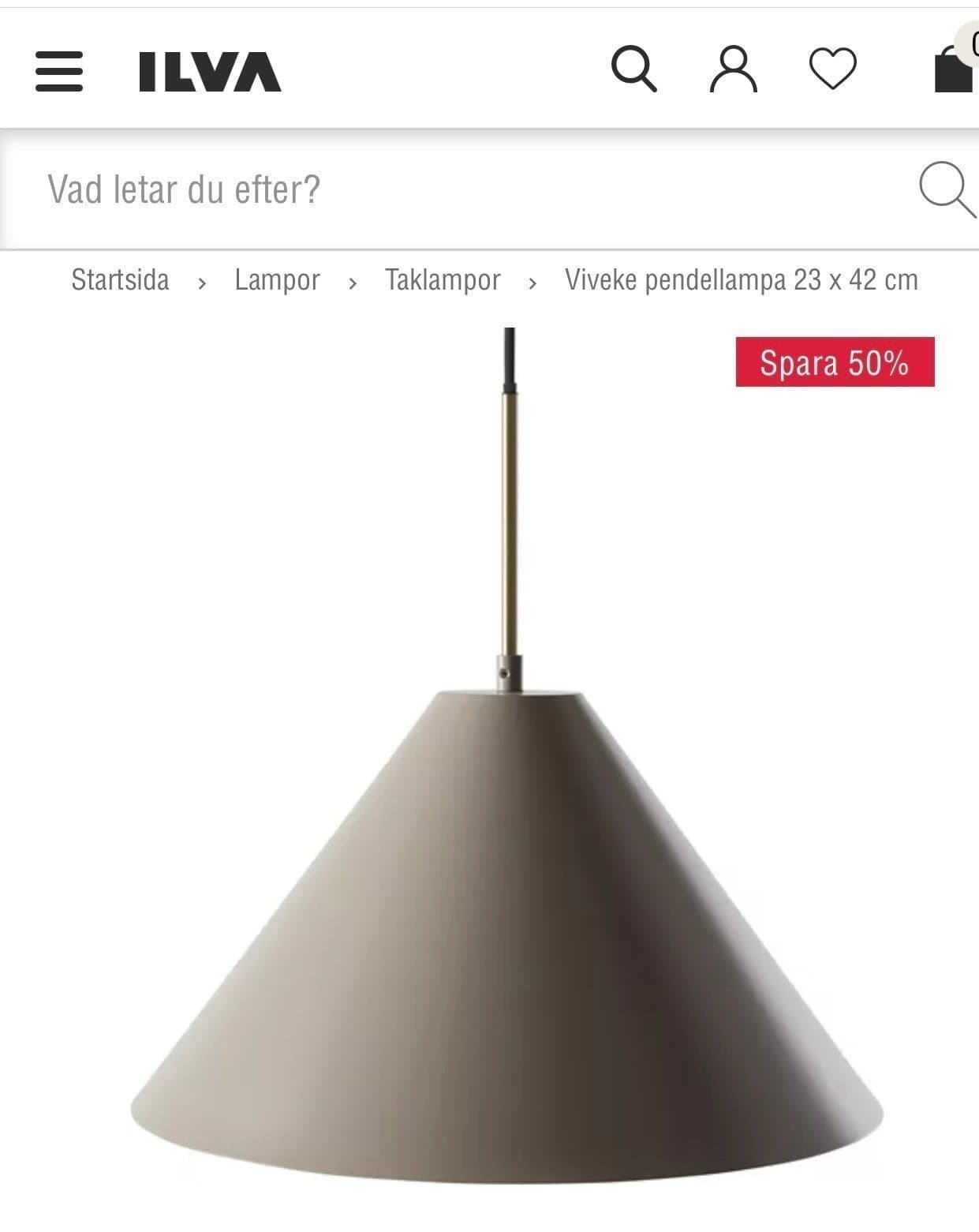 Viveke pendellampa 23 x 42 cm