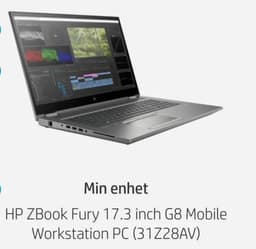 HP ZBook Fury 17.3 tum G8 Mobile Workstation PC