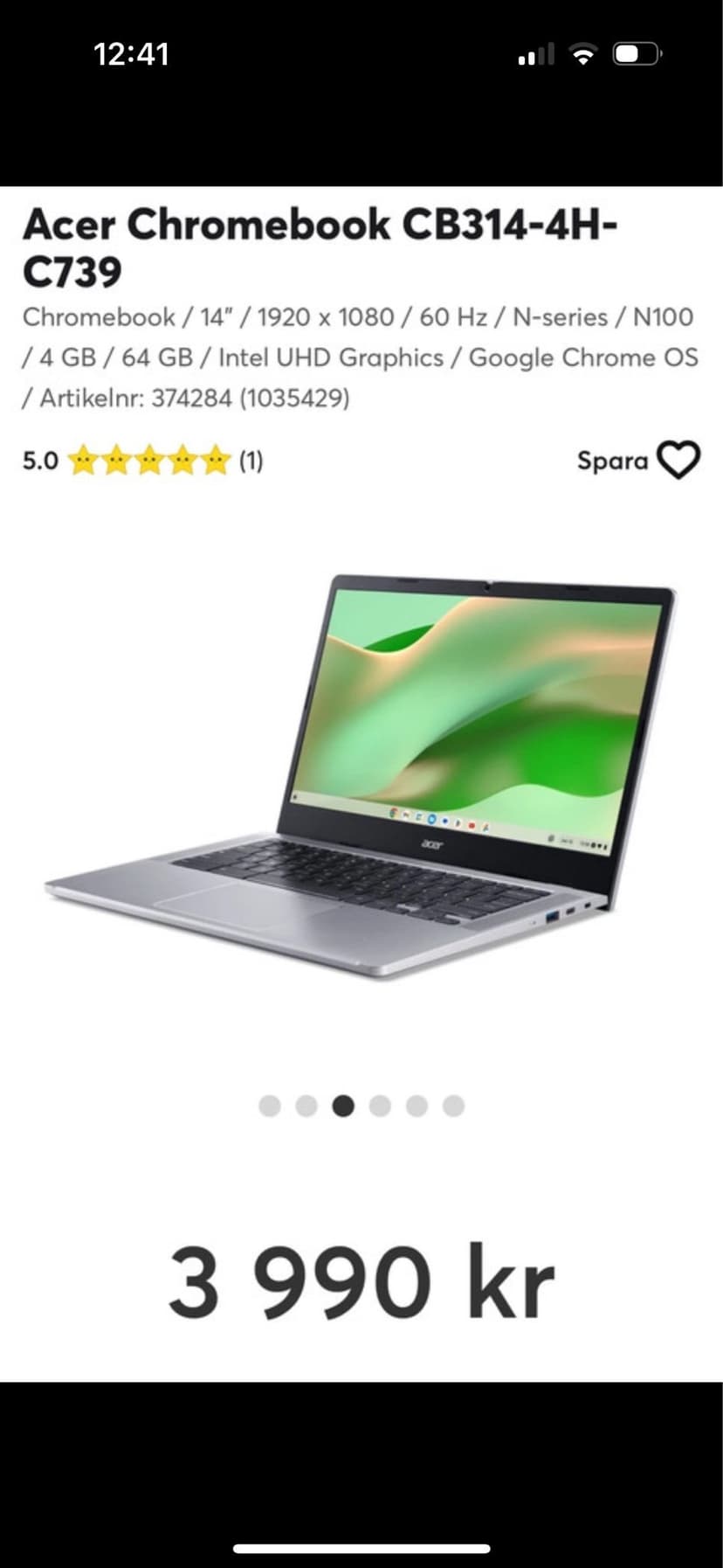 Acer Chromebook 314 CB314-4H NX.KNBEF.006 14" Intel N100 eMMC