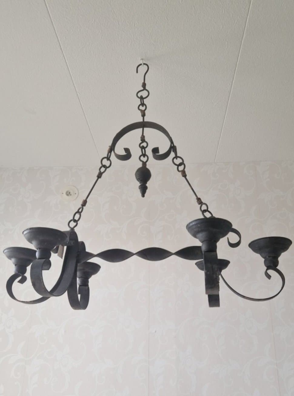 Takkrona ljuskrona smide 6 blockljus