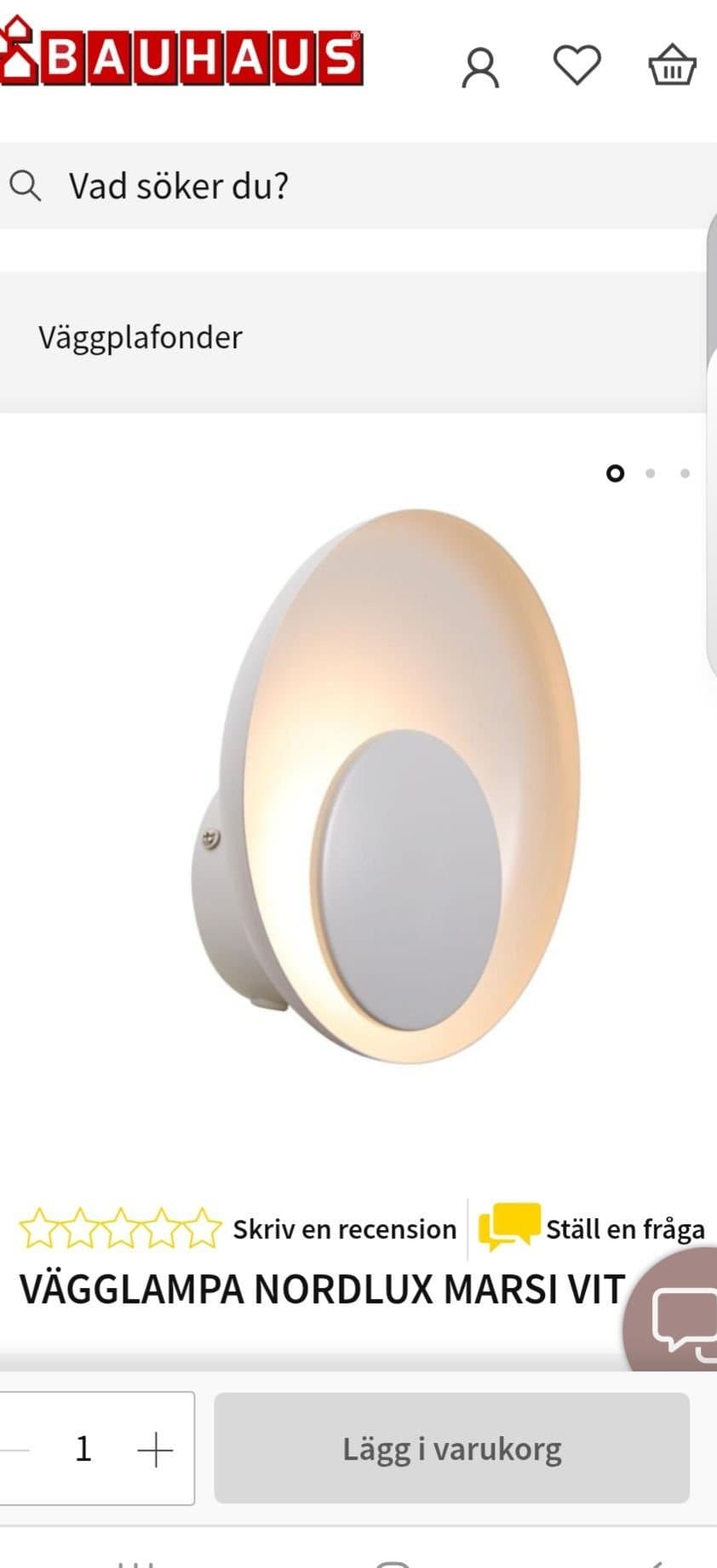 Vägglampa Nordlux Marsi Vit