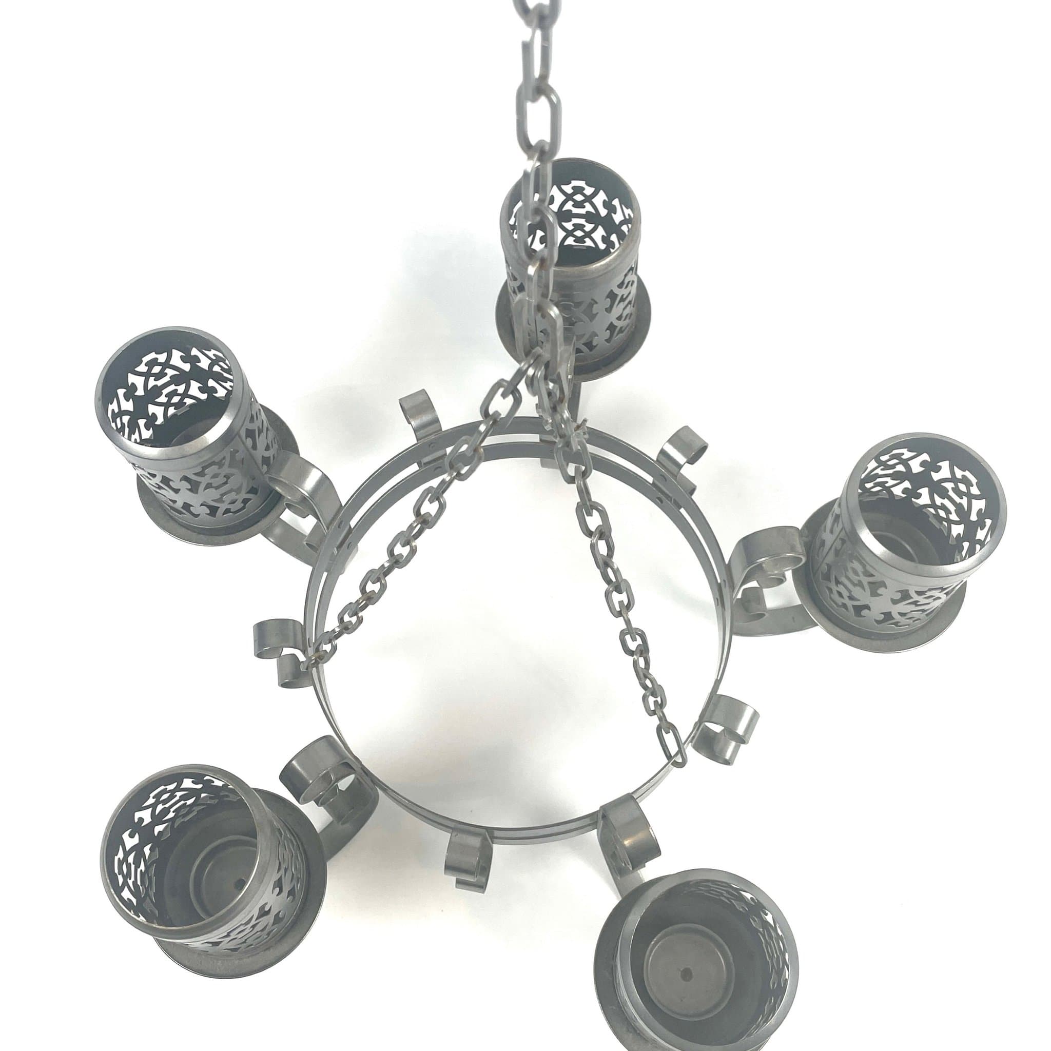 Hängande ljuskrona i smide – 5 ljushållare