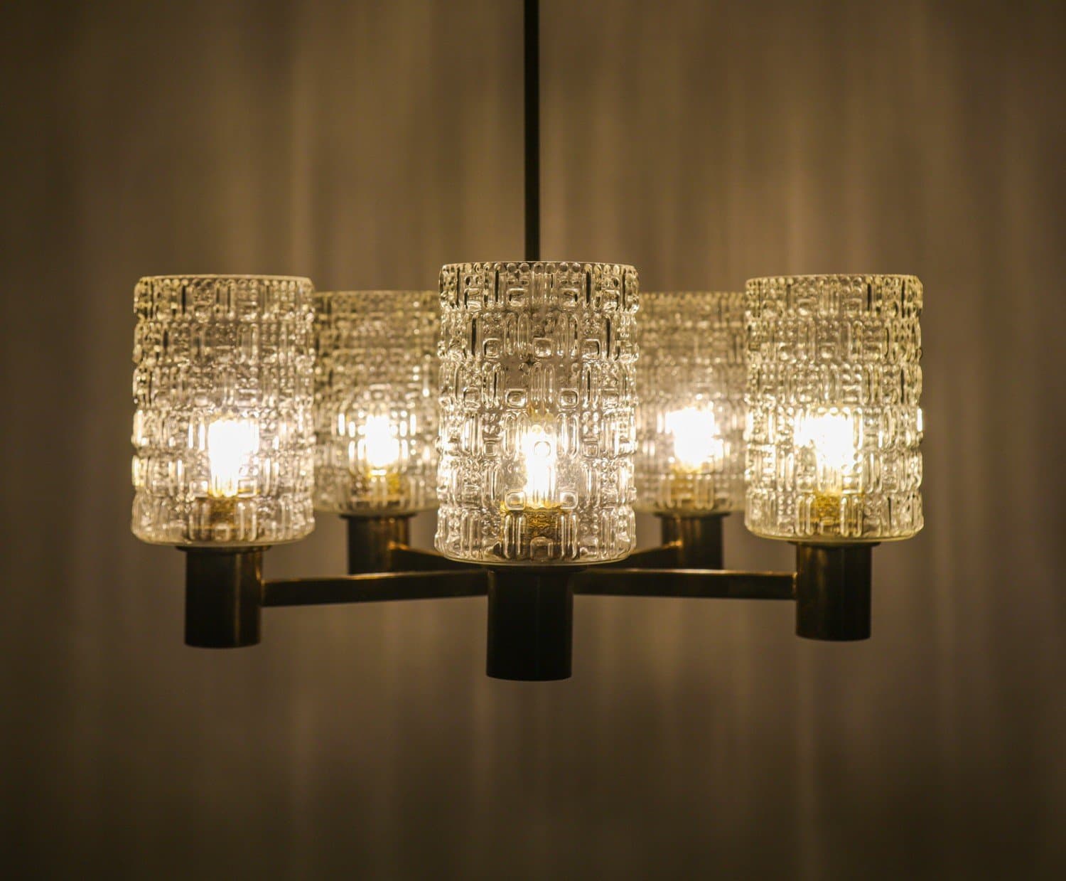 Takkrona, Mid-century modern, mässing och glas. 50-60-tal , Hans-Agne Jakobsson