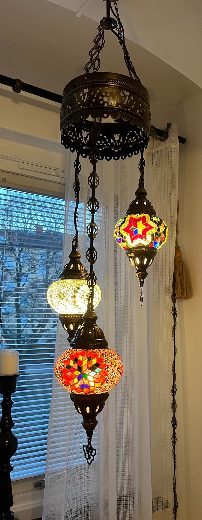 Turkisk / Marockansk lampa med mosaikglas
