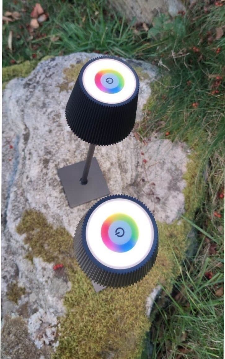 2 st LED bordslampor med RGB-färg