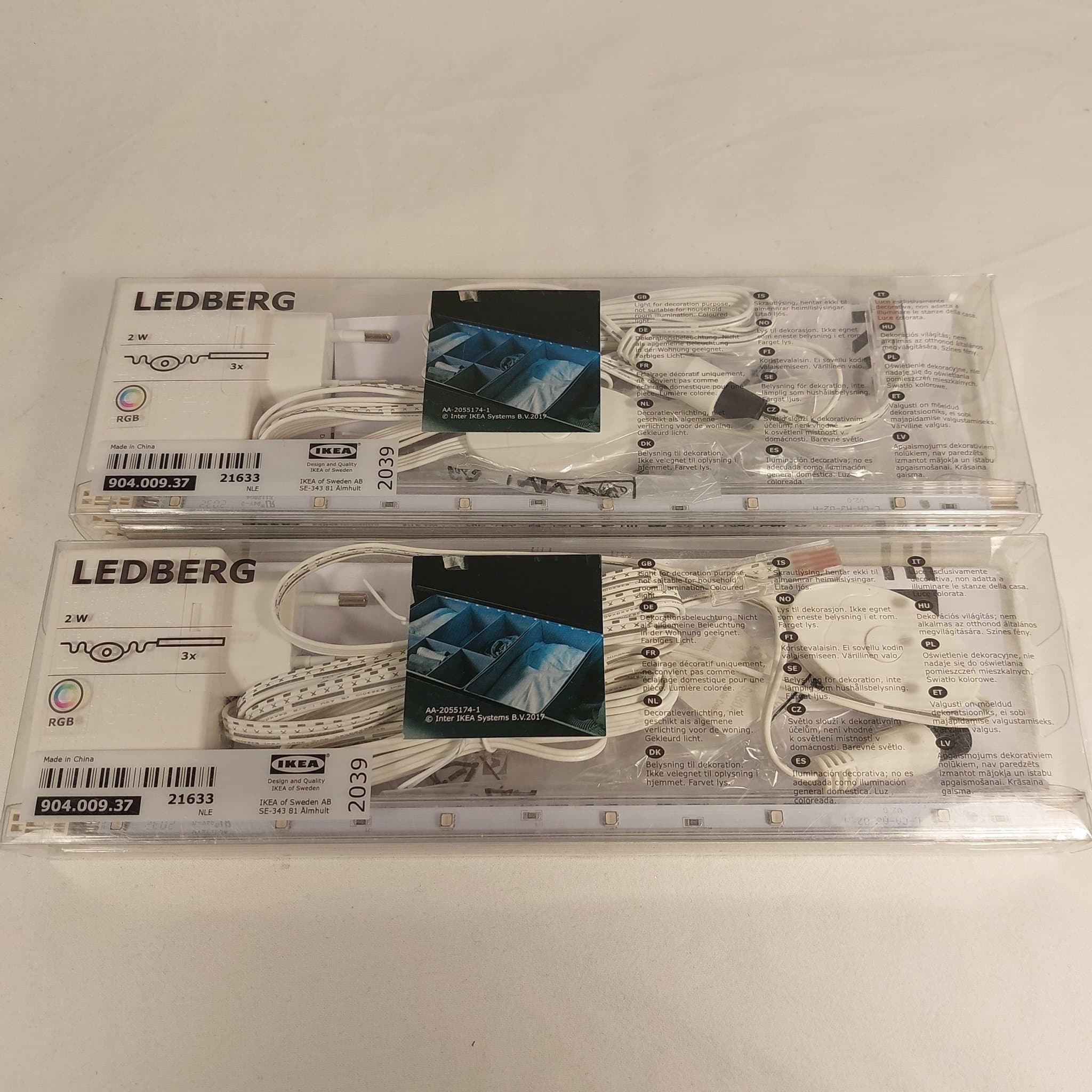 2st IKEA LEDBERG LED-slinga 75cm RGB