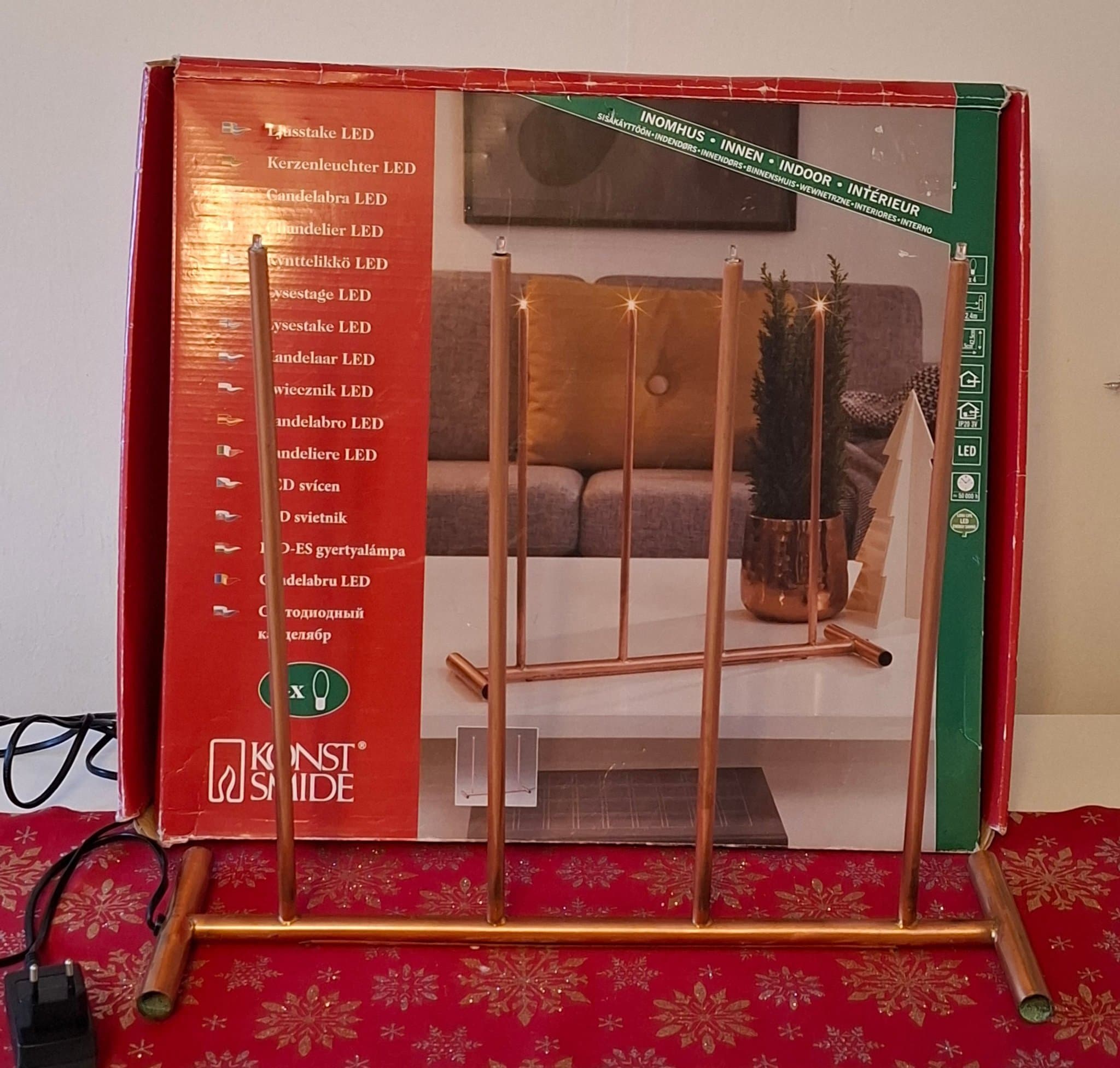 KONSTSMIDE LJUSSTAKE LED KOPPAR STOR JULLJUSSTAKE ELEKTRISK LJUSSTAKE INOMHUS