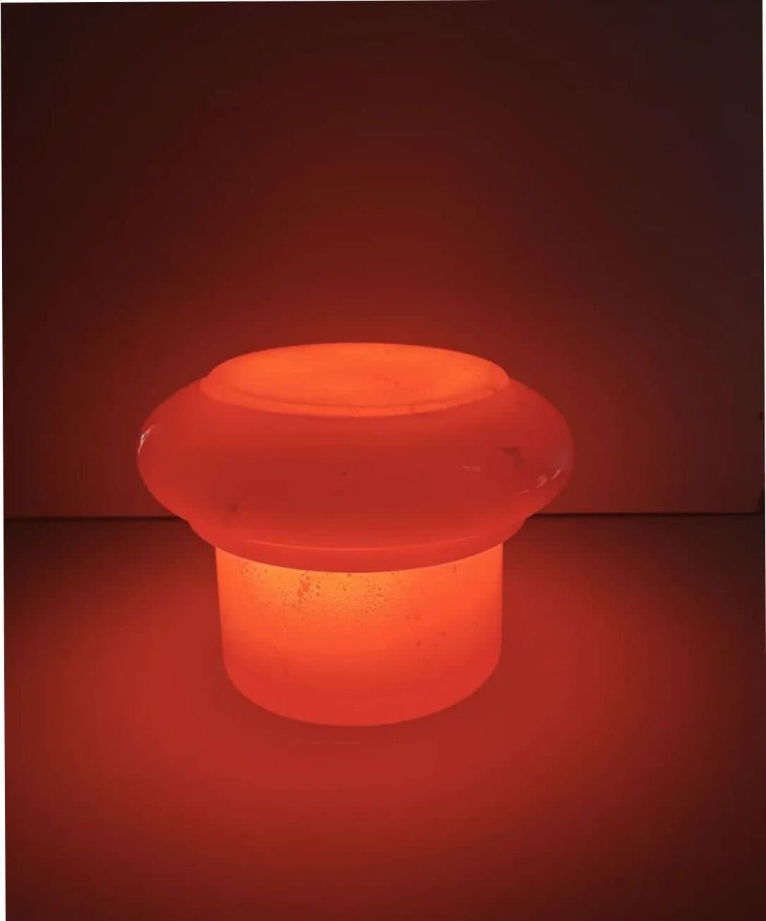 Unik lampa, dekorativ glas design konst, återbruk hållbart rosa färg handgjord