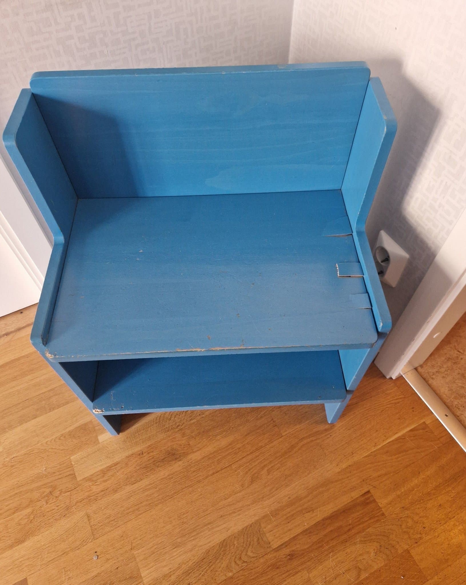 IKEA PS 2012 bänk med hylla för skor, blå färg, samlarobjekt
