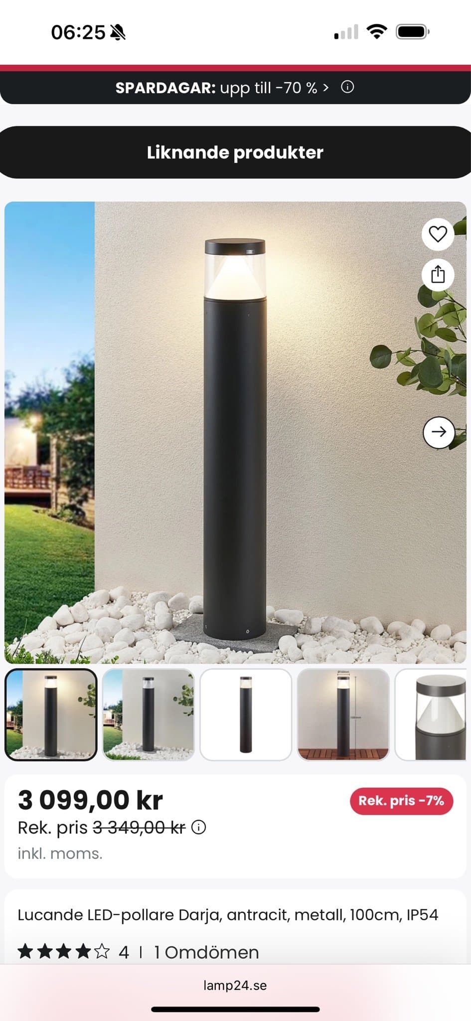Lucande LED-pollare Darja, antracit, metall, 100cm, IP54