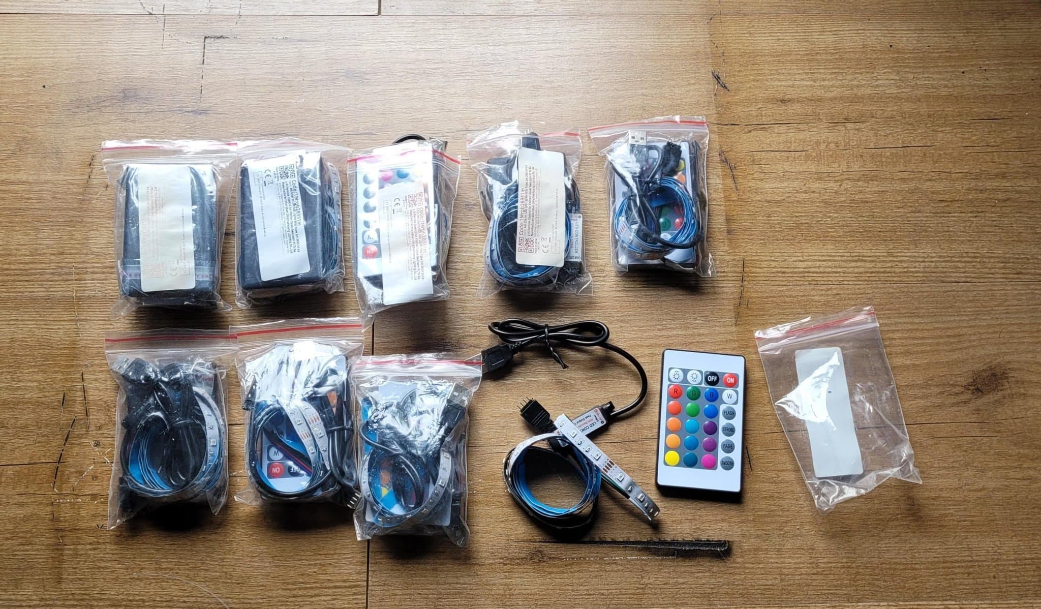 9x LED-slingor med fjärrkontroll 1M