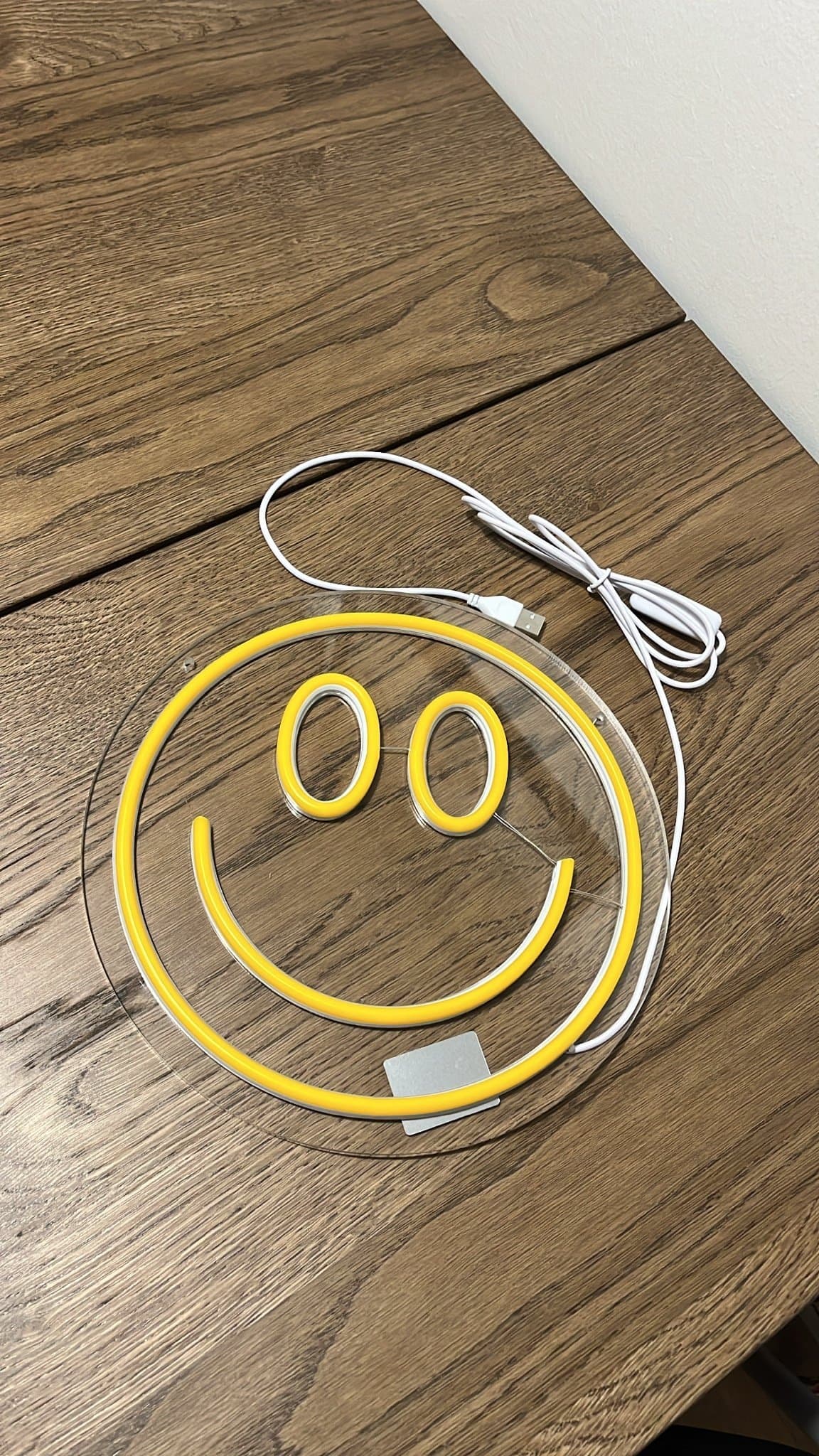 Gul Neon Lampa - Smiley