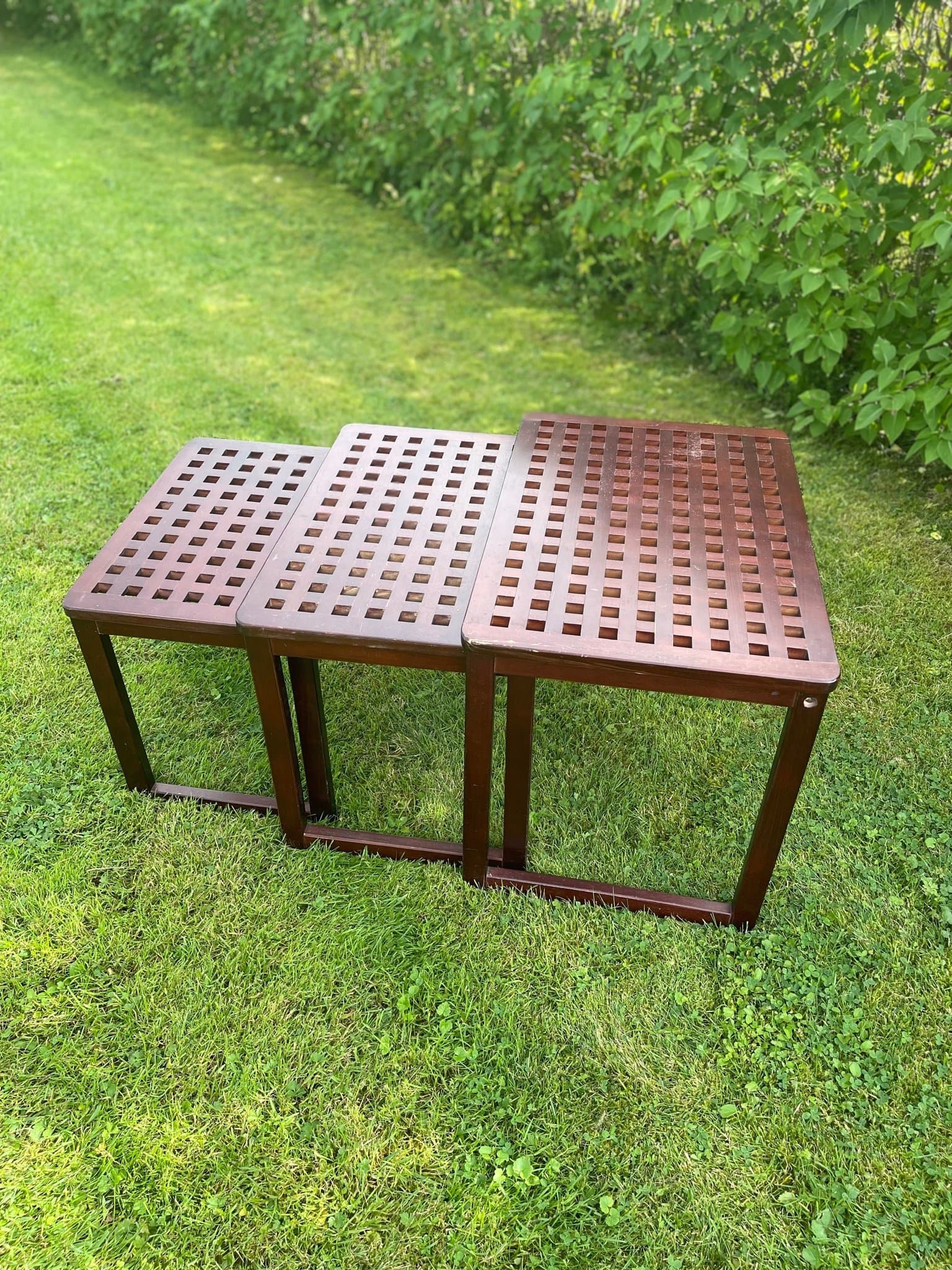 Satsbord - Mahogny - 3 st - 1900-talets andra hälft - Retro - Vintage