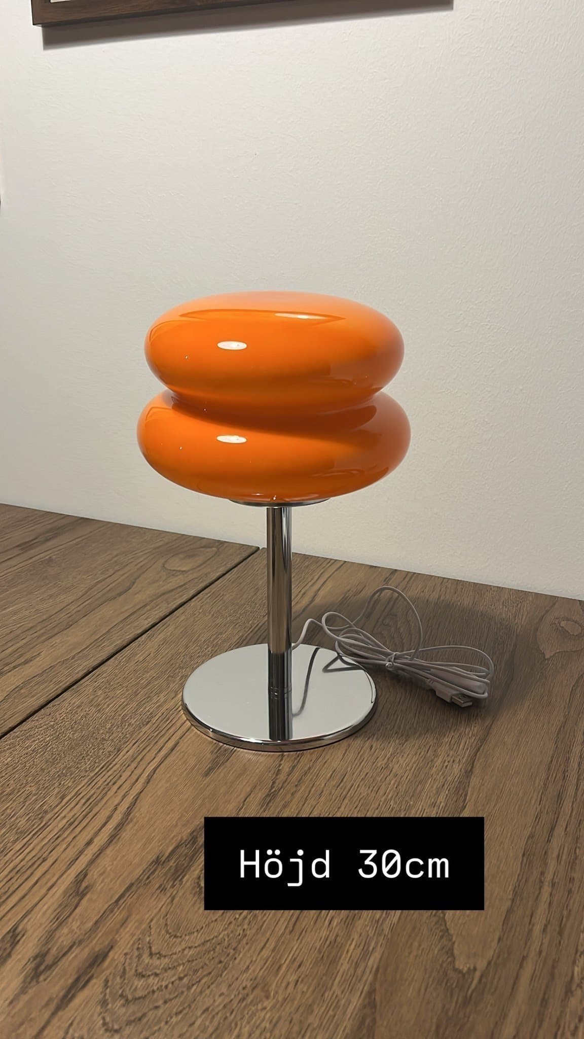 Retro bordslampa i glas Macaron Egg Tart Orange