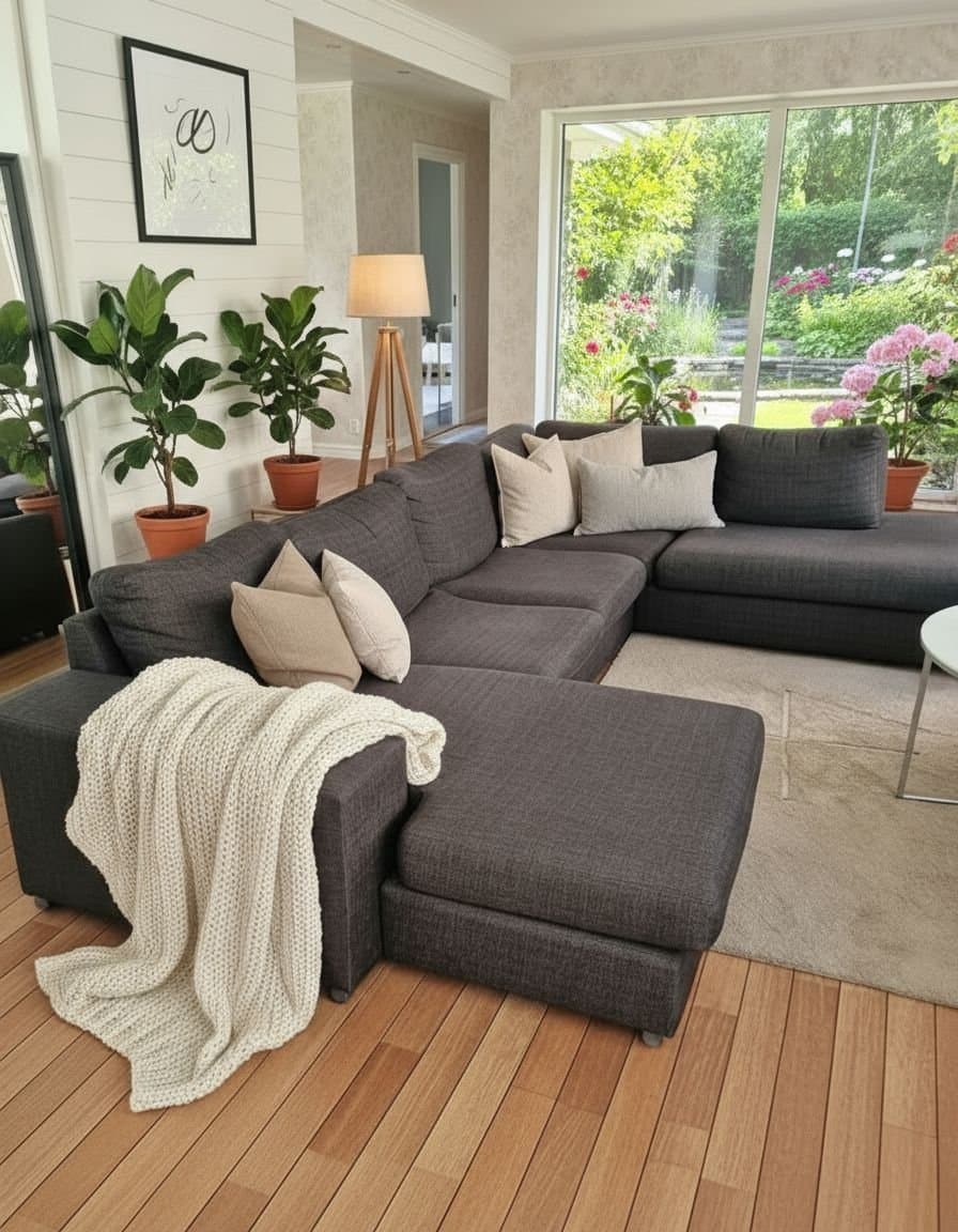 Mörkgrå U Soffa (FRI LEVERANS)