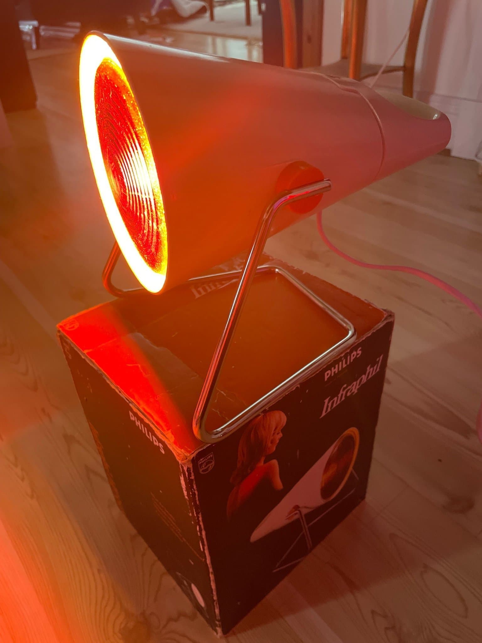 1980s Vintage Philips Infraphil Värmelampa