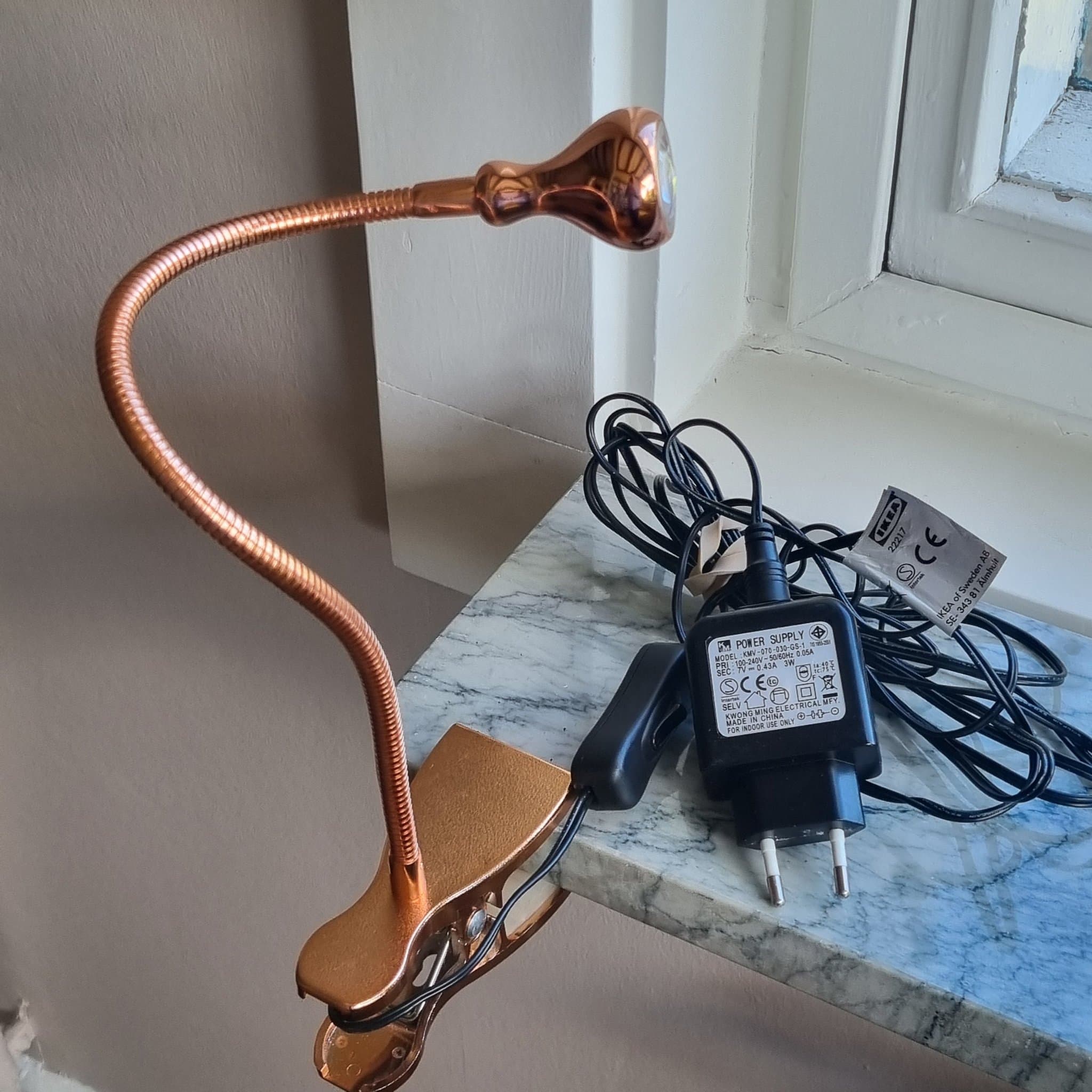 Jansjö Ikea klämspotlight/Koppar lampa spotlight