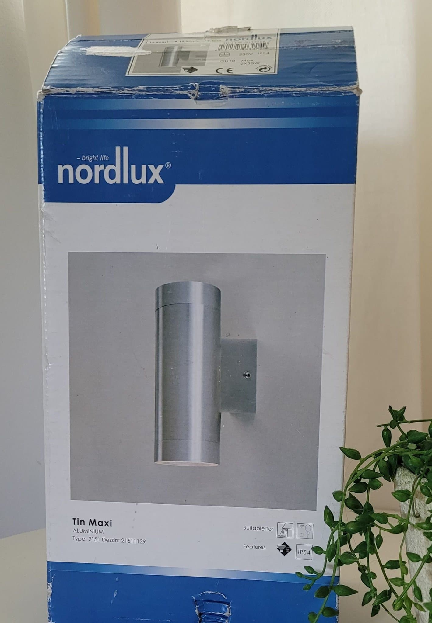 Nordlux Tin Maxi Vägglampa NY, Oanvänd Utebelysning Trend Design Lampa