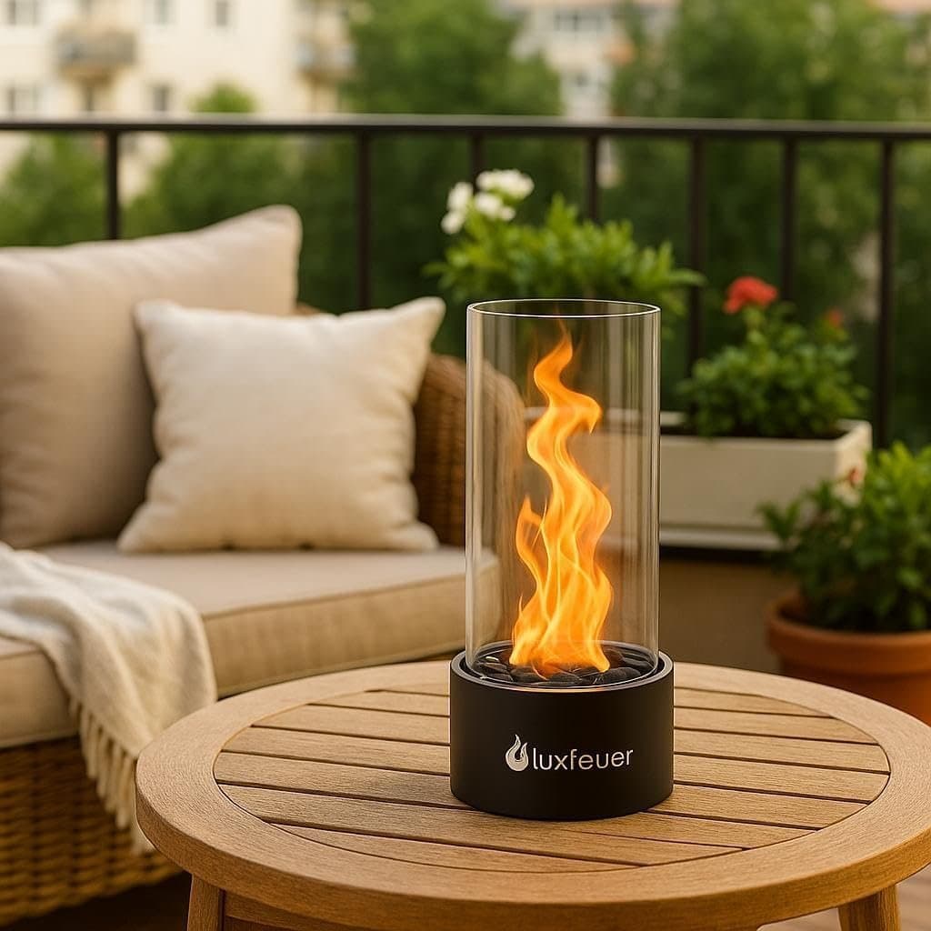 NY! Luxfeuer Bordskamin med Bioetanol, 16cm D x 36cm Hög.