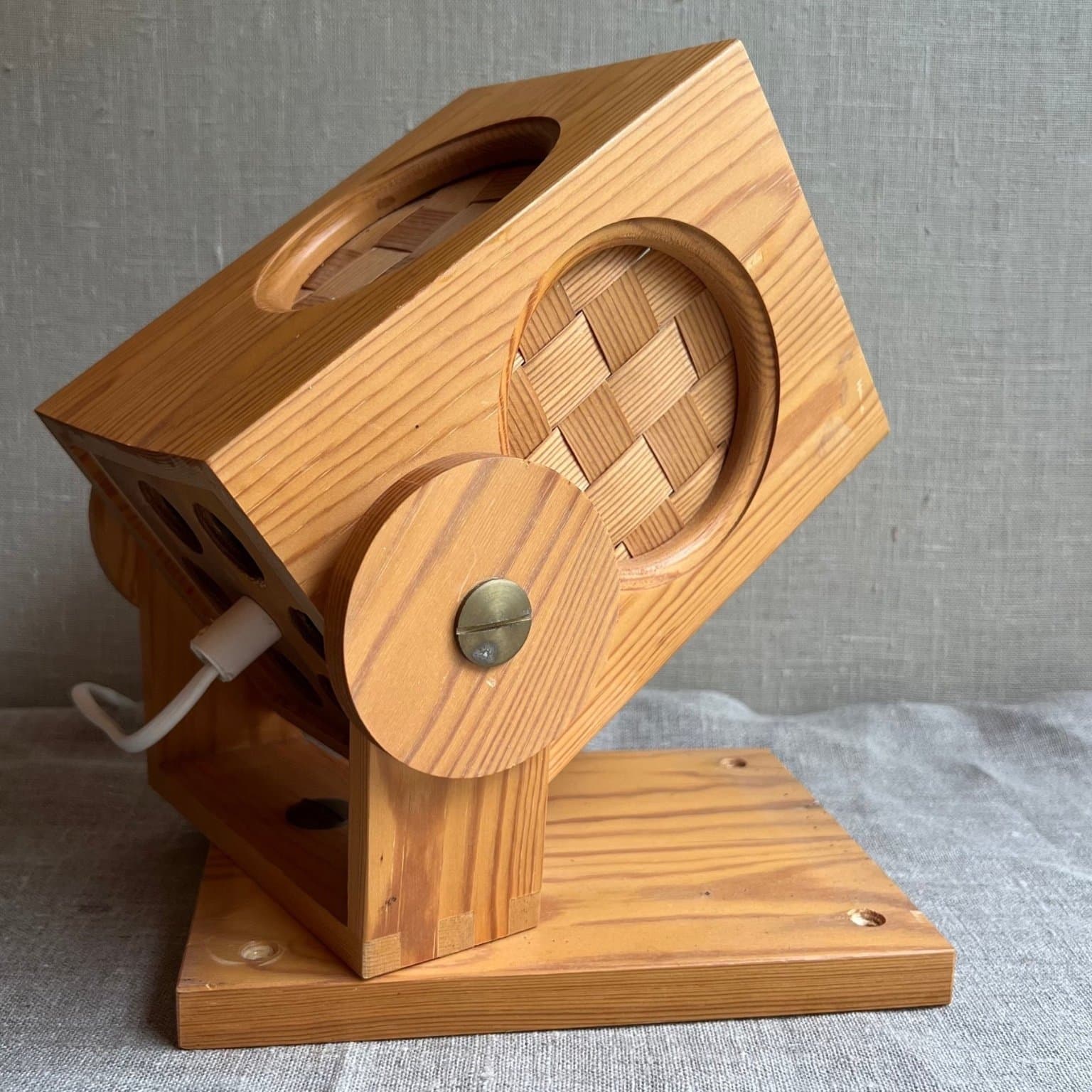 Vägglampa Lampa Pine Furulampa Sänglampa Furu 70-tal Retro