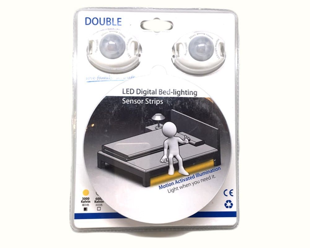 Digital sängbelysning med rörelsesensor & dimmer för enkelsäng