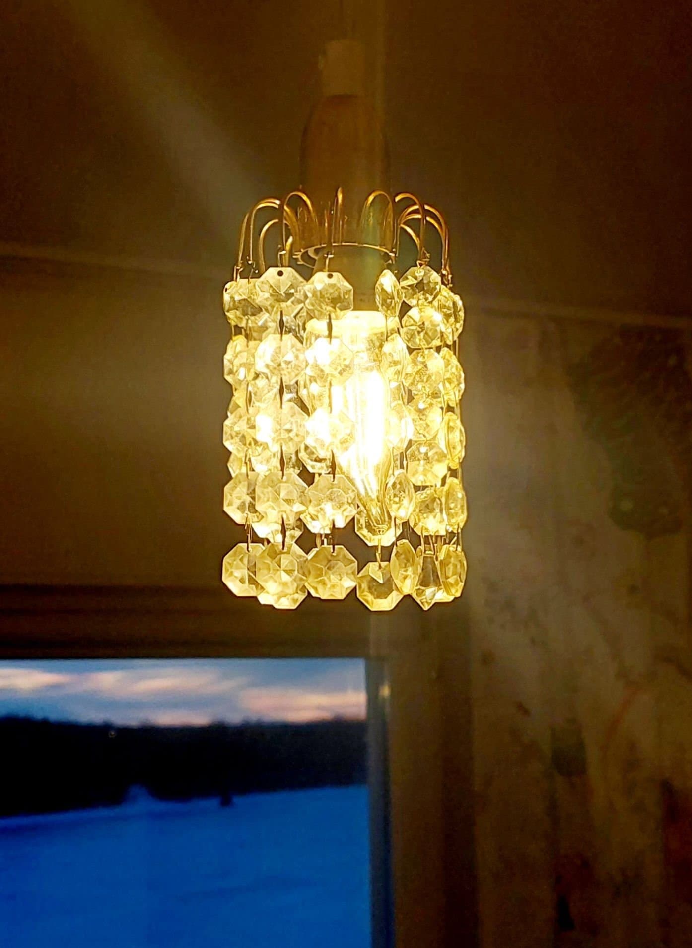 Lars&Bo Armatur Hultsfred liten kristall-lampa Supervacker Retro Ny el