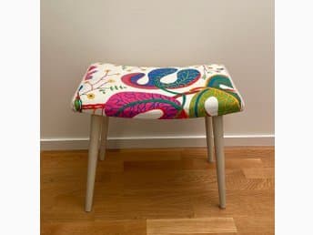 Vintage Pall Pianopall Tyg Vit ”Teheran” Josef Frank Svenskt Tenn