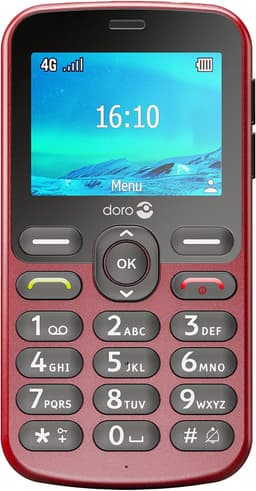 Doro 1881 mobiltelefon (röd) - Nyskick - i originalförpackning