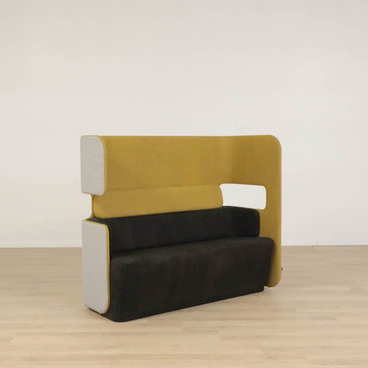 Soffa Podsofa  - Brun/gul med grå rygg - öppen sida höger