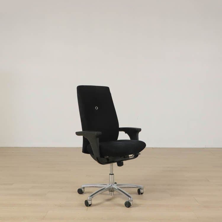 Kontorsstol XO - Svart Skick 3 - med armstöd utan nackstöd ( Alcantara)