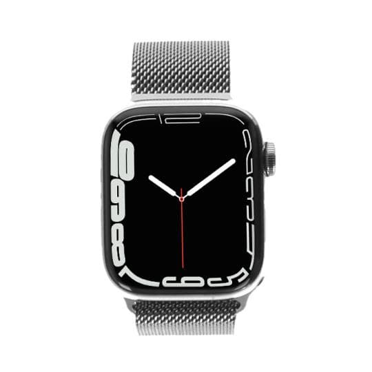 Apple Watch Series 7 GPS + Cellular 41mm Edelstahl silber Milanaise-Armband silber