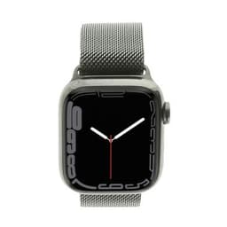 Apple Watch Series 7 GPS + Cellular 45mm Edelstahl graphit Milanaise-Armband graphit