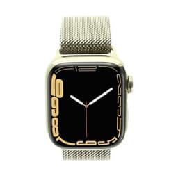 Apple Watch Series 7 GPS + Cellular 45mm Edelstahl gold Milanaise-Armband gold