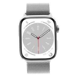 Apple Watch Series 8 GPS + Cellular 45mm Edelstahl silber Milanaise-Armband silber