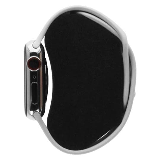Apple Watch Series 8 GPS + Cellular 41mm Edelstahl silber Sportarmband weiß