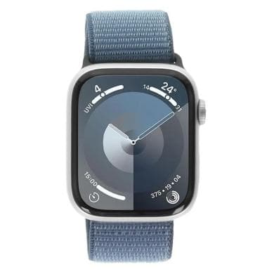 Apple Watch Series 9 GPS 45mm Aluminium silber Sport Loop winterblau