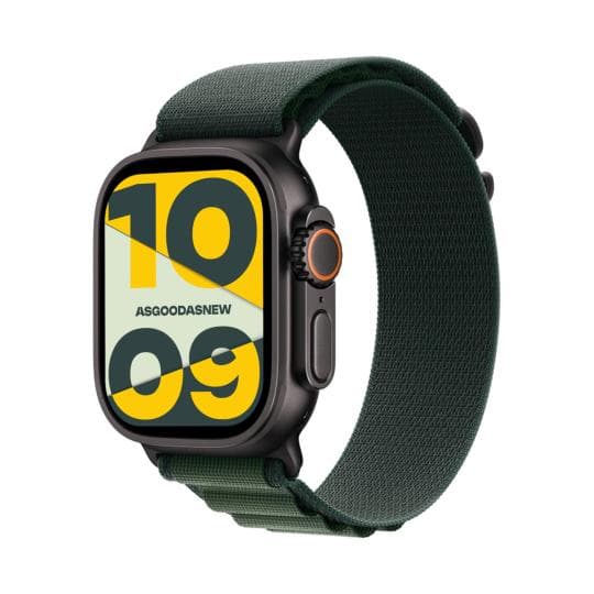 Apple Watch Ultra 2 GPS + Cellular 49mm Titan schwarz Alpine Loop dunkelgrün M