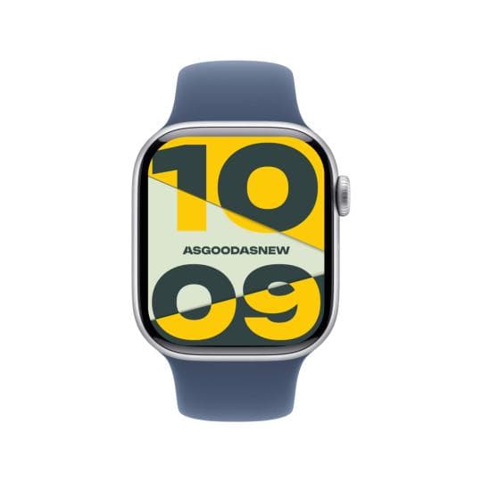 Apple Watch Series 10 GPS 46mm Aluminium silber Sportarmband denim M/L