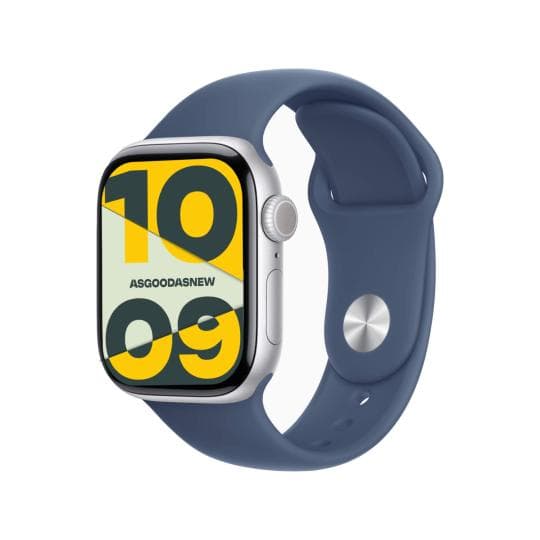 Apple Watch Series 10 GPS 42mm Aluminium silber Sportarmband denim M/L