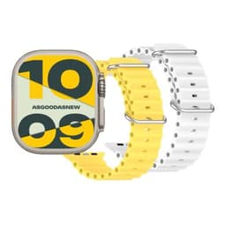 Apple Watch Ultra GPS + Cellular 49mm Natur – inkl. 2 Ocean Armbänder weiß & gelb, limitiert
