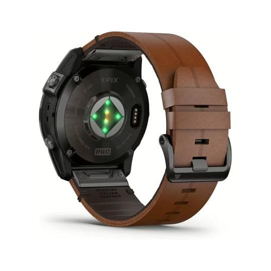 Garmin Epix Pro (Gen 2) Sapphire 51mm schwarz/carbongrau Titan DLC QuickFit-Leder-Armband (010-02804-30)