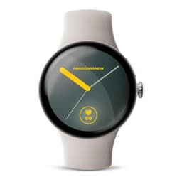 Google Pixel Watch 4 polished silver 45mm Sportarmband porcelain (LTE)